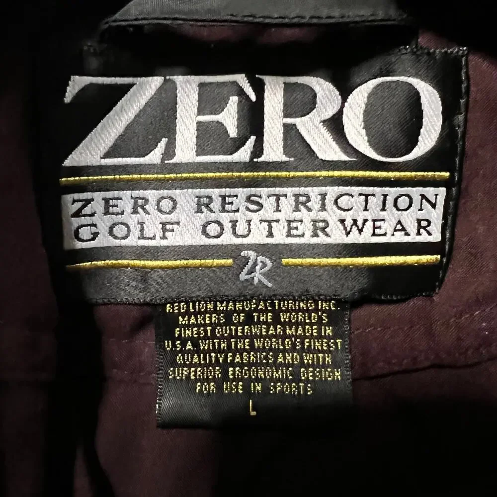 Zero Restriction Golf Jacket Mens Large Maroon Windbreaker *flaw